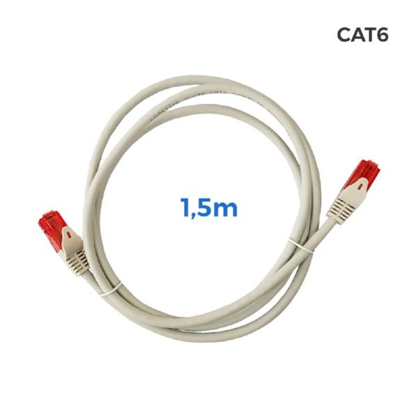 Câble RJ45 Cat6 UTP 1.5M Gris